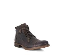 Dune London Mens Simon Leather Seam Detail Boots Size UK 7 Block Heel Lace Up Boots Dark Brown