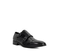 Dune London Mens Solutions Double Strap Wide Fit Toe Cap Monk Shoes Size UK 8 Black
