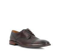 Dune London Mens Stones Leather Toe Cap Derby Size UK 9 Flat Heel Derby Shoes Dark Brown