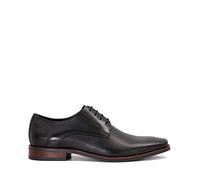Dune London Mens Stoney Burnished-Toe Derby Shoes Size UK 12 Flat Heel Black