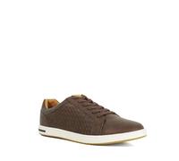 Dune London Mens TEZZY Weave Wide Fit Lace-Up Weave Trainers Size UK 9 Flat Heel Brown