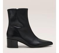 Dune Womens Dune Pami Leather Heeled Ankle Boots Black Plain Leather Eur 41 / 8 UK Women
