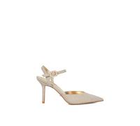 Dune London Wide Fit 'channel' Court Shoes In Gold Gold 8