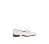 Dune London Wide Fit 'glenny' Leather Loafers In White White 3
