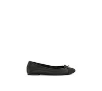 Dune Wide Fit Hallo Leather Charm Detail Ballet Pumps, Black