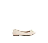 Dune London Wide Fit 'hallo' Leather Ballet Pumps In Ecru Ecru 3