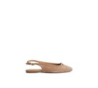 Dune London Wide Fit 'hanna' Suede Ballet Pumps In Natural Natural