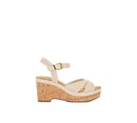 Dune London Wide Fit 'kelulu' Wedges In Ecru Ecru 5