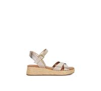 Dune London Wide Fit 'littleton' Leather Sandals In Gold Gold 8