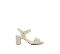 Dune Ladies Wide Fit MERISA Wide-Fit Block-Heel Sandals Size UK 4 Block Heel Heeled Sandals Gold
