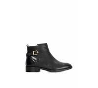 Dune London Wide Fit 'pemma' Leather Ankle Boots In Black Black