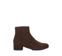 Dune London Wide Fit Suede Block Heel Ankle Boots Brown