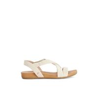 Dune London Wide Fit Suede Flat Slingback Sandals Ecru