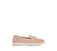 Dune London Wide Fit Suede Slip On Flat Loafers Blush