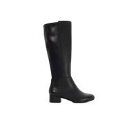 Dune Tayla Wide Fit Leather Knee High Boots, Black