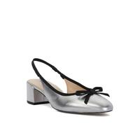 Dune London Women's Ladies Classy - Leather Block Heel Sling Back Courts - Silver - Size: 7