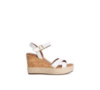 Dune Womens Dune Kindest Cross-Strap Leather Wedges White Rept Print Leather Eur 38/5 UK Women
