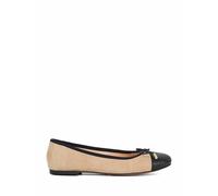 Dune London Women's Leather Bow Flat Ballet Pumps - 3 - Camel, Camel