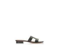 'Loupe' Leather Sliders Dune London Black 3
