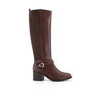 Dune London Women's TILDINGS Knee High Ankle Strap Boots Size UK 3 Brown Block Heel Knee High Boots