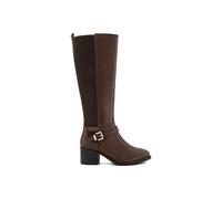 Dune Womens Brown-leather Tildy Buckle-embellished Leather High-leg Boots Eur 37 / 4 Uk Women