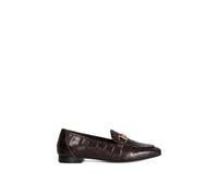 Dune London Ladies Wide Fit Grained Hardware-Detail Loafers