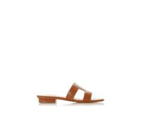 Dune London Women's Wide Fit 'Loupe' Leather Sliders in Tan | Size: 3 Dune London Tan 3