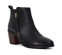 Dune Paicing Leather Ankle Boots, Black