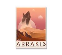 Dune Poster Retro Travel Canvas Painting Wall Art Pictures Science Classic Fiction Spice Space Gift Idea For Living Room 50x75cm(20x30in) Frameless