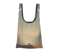 Dune Print Foldable Reusable Grocery Bag Lightweight Shopping Tote for Groceries Travel Beach Eco-Friendly Compact Adventure Tote
