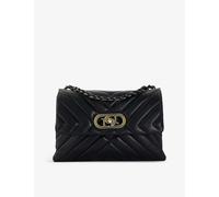Dune Womens Black-leather Regent Logo-hardware Quilted Leather Shoulder Bag 16x25x9cm
