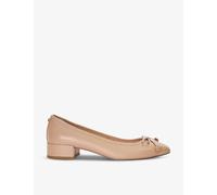 Dune Womens Blush-leather Hollies Block-heel Leather Heeled Pumps Eur 41 / 8 Uk Women