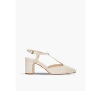 Dune Womens Cream Leather Dominate T-bar Heeled Court Shoes Eur 40 / 7 Uk Women