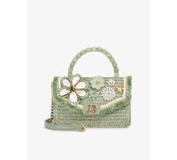 Dune Womens Dune Blooms Flower Woven Top-Handle Bag Green Synthetic 1 Size