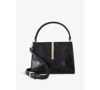 Dune Womens Dune Dinidestined Small Snakeskin-Effect Leather Top-Handle Bag Dark Brown Leather 1 Size