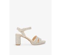 Dune Womens Dune Manifesting Woven Heeled Sandals Gold Fabric Synthetic Eur 40 / 7 UK Women