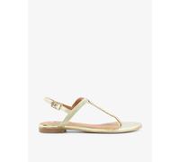 Dune Womens Gold-fabric Logics Metallic Woven Sandals Eur 36 / 3 Uk Women