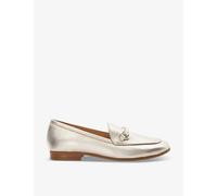 Dune Womens Gold-plain Leather Grandeur Trim-snaffle Loafers Eur 36 / 3 Uk Women