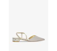 Dune Womens Gold-synthetic Harlem Jewel-embellished Woven Slingback Courts Eur 39 / 6 Uk Women