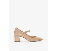 Dune Womens Nude-patent Synthetic Aleener Double-strap Heeled Faux-leather Mary Janes Eur 40 / 7 Uk Women