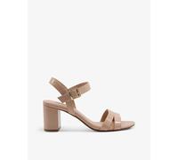 Dune Womens Nude-patent Synthetic Merisa Block-heel Patent Faux-leather Sandals Eur 40 / 7 Uk Women