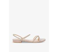 Dune Womens Rose Gold-fabric Nightengale Diamante-embellished Woven Sandals Eur 36 / 3 Uk Women