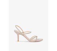 Dune Womens Rose Gold-synthetic Miraculous Rhinestone-embellished Woven Heeled Sandals Eur 38/5 Uk Women
