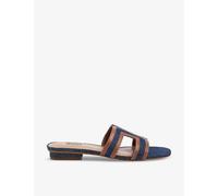 Dune Womens Vy-denim Fabric Loupe Open-strap Denim Slider Sandals Eur 38/5 Uk Women