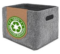 DuneDesign 100% Recycled: Felt Box 32x26x23 Foldable Storage Box Toiletries Box Closet Storage Stairs Basket Display Basket for Toilet Rolls Felt Drawer Organiser Nursery Furniture Cat Storage Basket