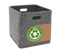 DuneDesign 100% Recycled Felt: Cube Storage Box 33x33x33 - Compatible with IKEA Kallax Shelf - Foldable Storage Cubes Cupboard Storage Boxes Laundry Baskets Bookshelf Insert Box Open Storage Boxes