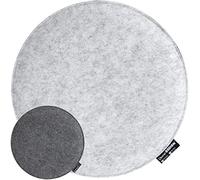 DuneDesign 30mm thick round Felt Cushion for chairs Ø 35cm warm reversible Grey