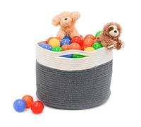 DuneDesign Ø34x25 Soft Cotton Rope Basket - 20L Boho Laundry Hamper - Large Round Storage Basket
