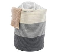 DuneDesign Ø38x46 Soft Cotton Rope Basket - 50L Boho Laundry Hamper - Large Round Storage Basket