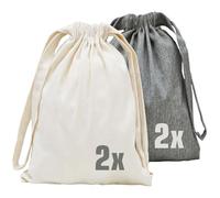 DuneDesign 4 Travel Storage Bags - 32x32cm Linen Look Suitcase Organiser Set - Packing Pouches for Carry On Luggage - Travel Organizer Stuff Sacks for Backpacking Camping Accessories Makeup Organiser